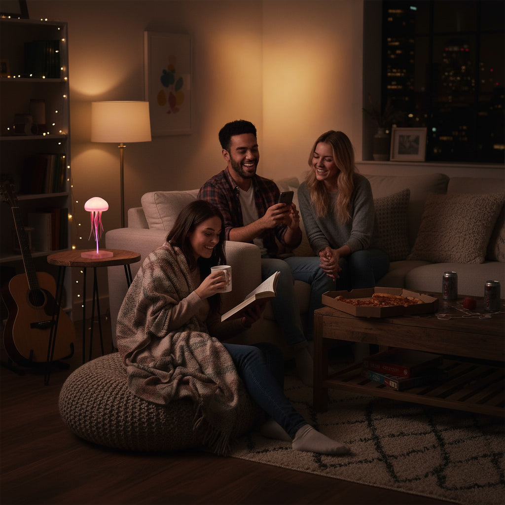 Lámpara de Medusa Flotante - Un océano de calma en tu espacio