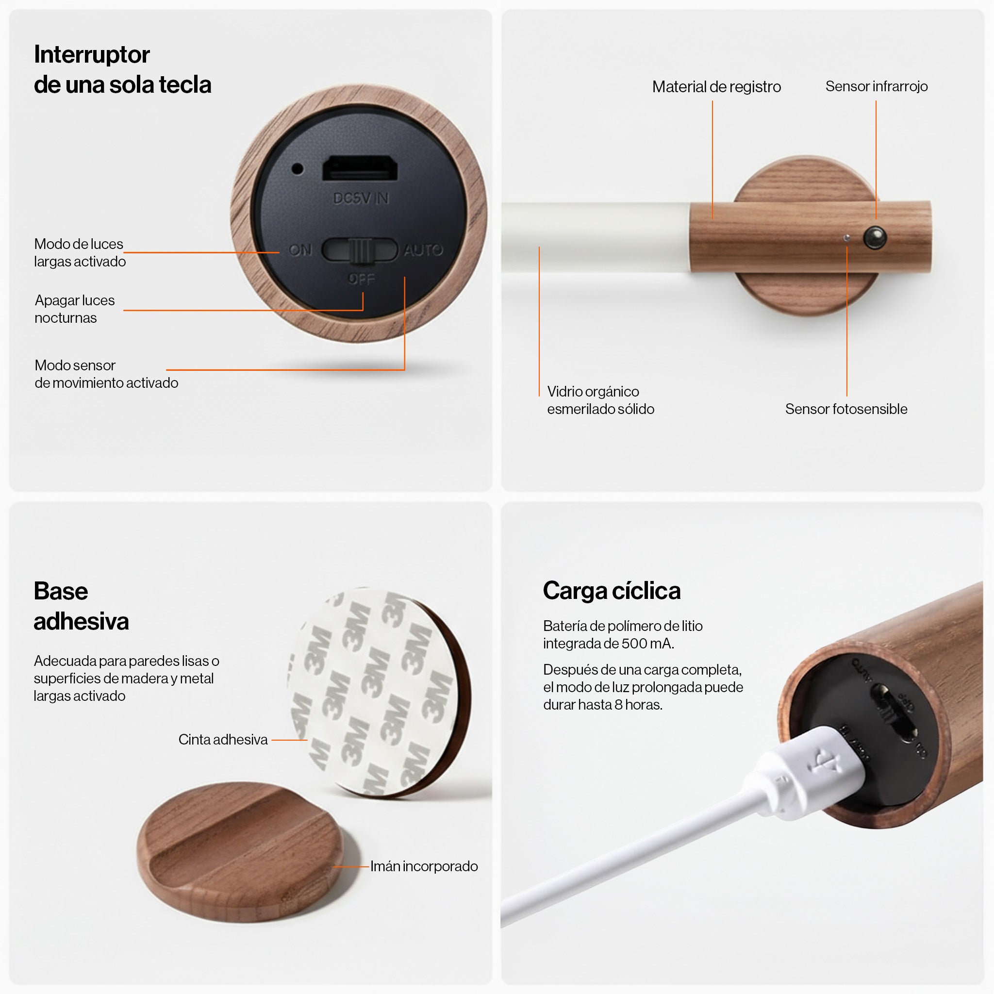 Barra de Luz Recargable con Sensor — Iluminación inteligente donde la necesites